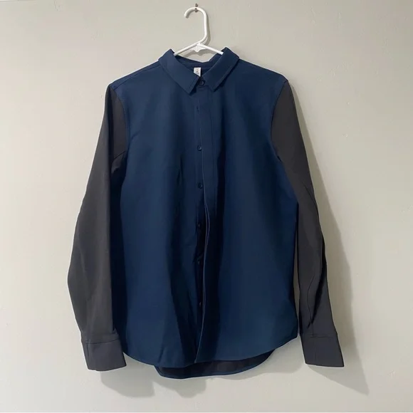 Lululemon Athletica Men’s Small 2-tone Black x Navy Shirt Jacket - Picture 1 of 9